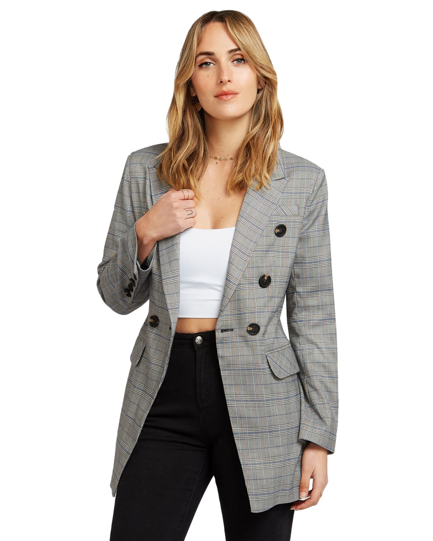 Too Cool For Work Plaid Blazer