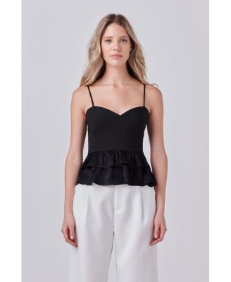 Women's Mixed Media Layered Top