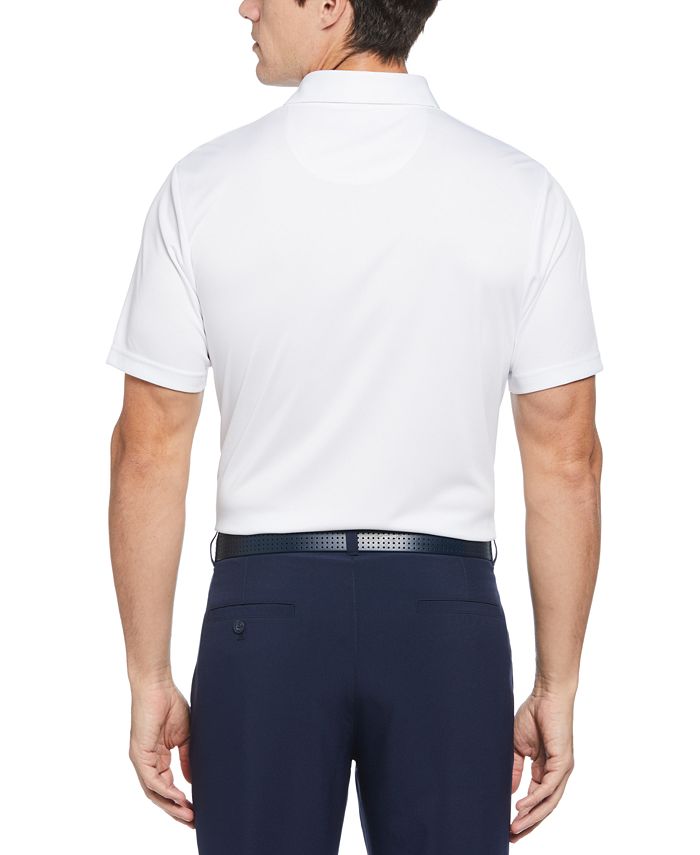 PGA TOUR Men's Athletic Fit Terrain Chest Print Short Sleeve Golf Polo ...