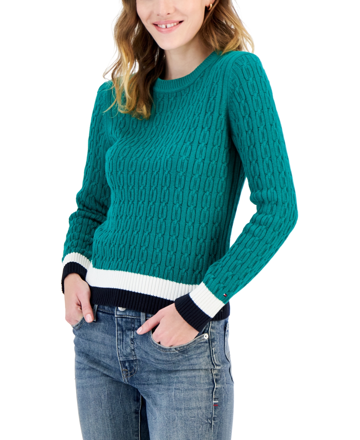 Tommy hilfiger cable knit jumper clearance