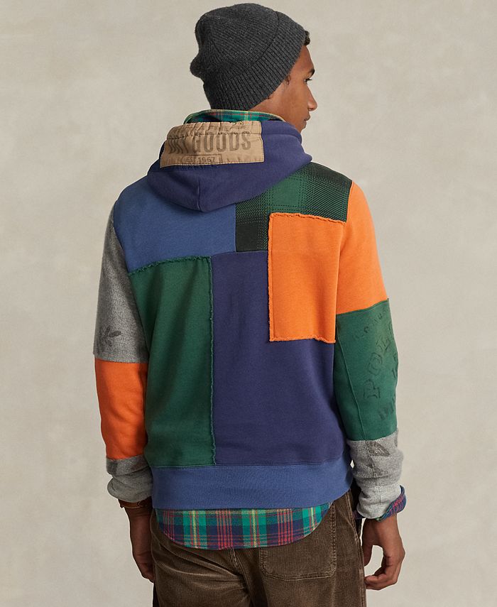 Patchwork fleece hoodie Clearance