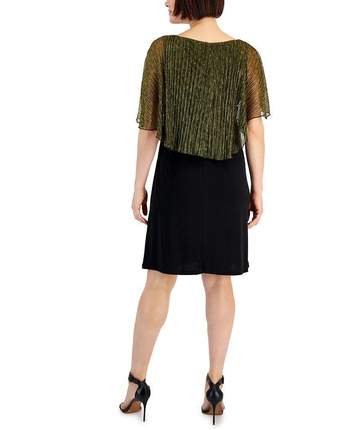 Connected Apparel Womens Lace Overlay Sheath Dress Black Size 10 Petite main image 0