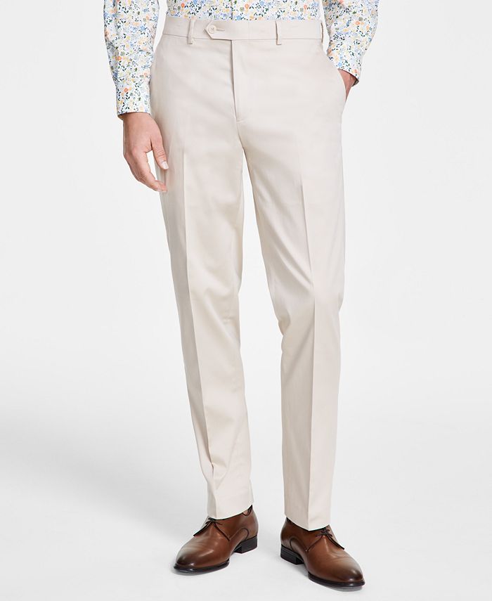 Bar III Men's Slim-Fit Cotton Stretch Solid Suit Separate Pants ...