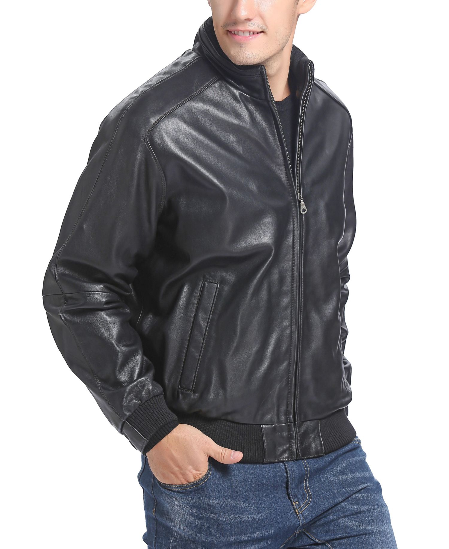 Men's City Leather Bomber Jacket
