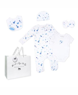 Rock-a-Bye Baby Boutique Baby Boys Layette Gift Bag Set - Rocket Ships