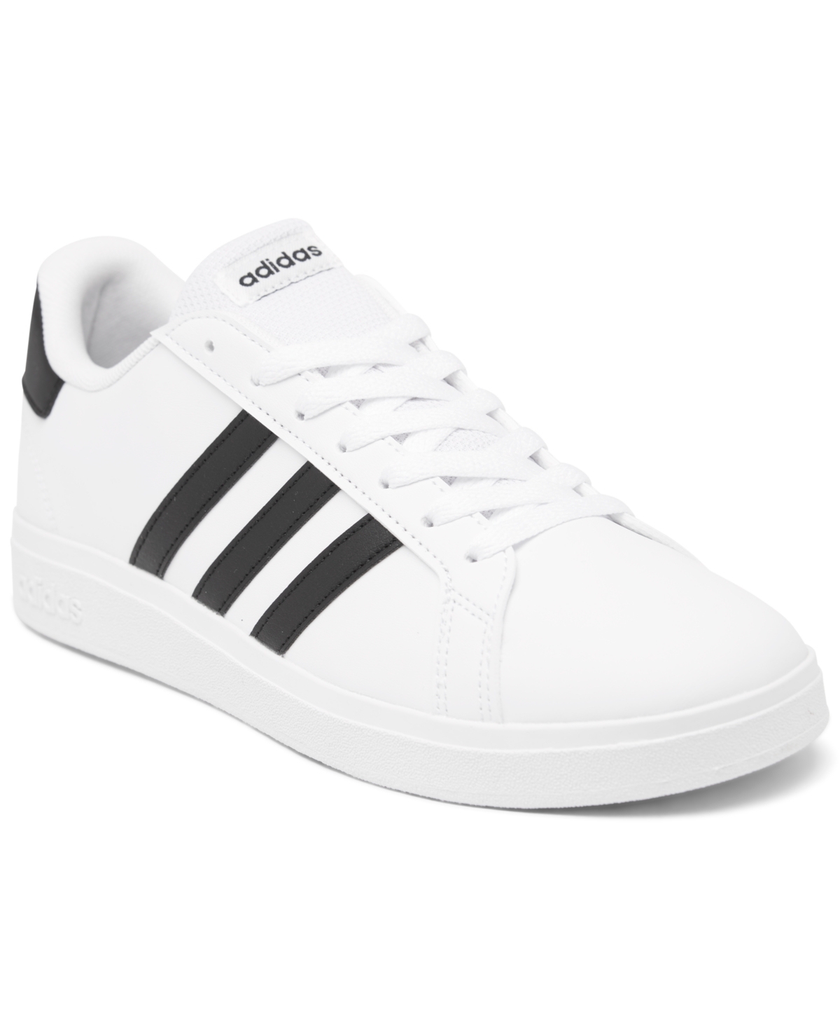 Adidas Originals Big Kids Grand Court Casual Sneakers From Finish Line In White,black