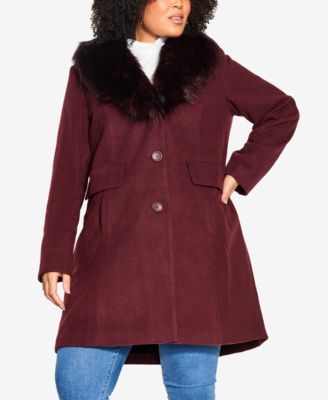 Women's Plus Size Faux Fur Coats   Macy's