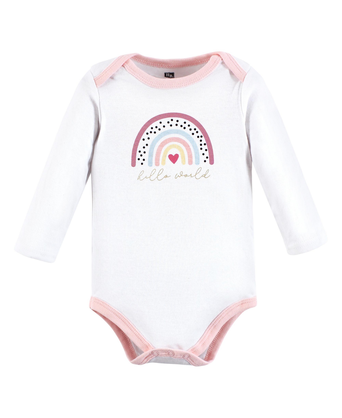 Hudson Baby Baby Girls Cotton Long-Sleeve Bodysuits,3-Pack - Modern rainbow