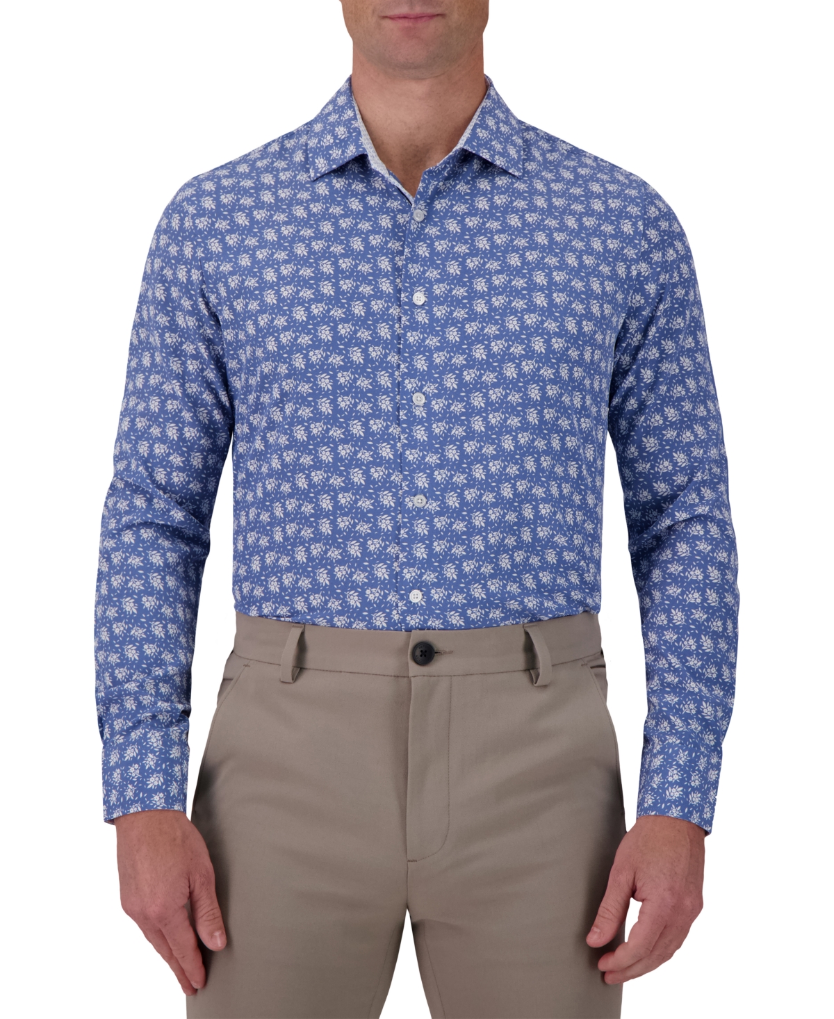 Report Collection Men's Slim-fit Floral-print Shirt In Navy