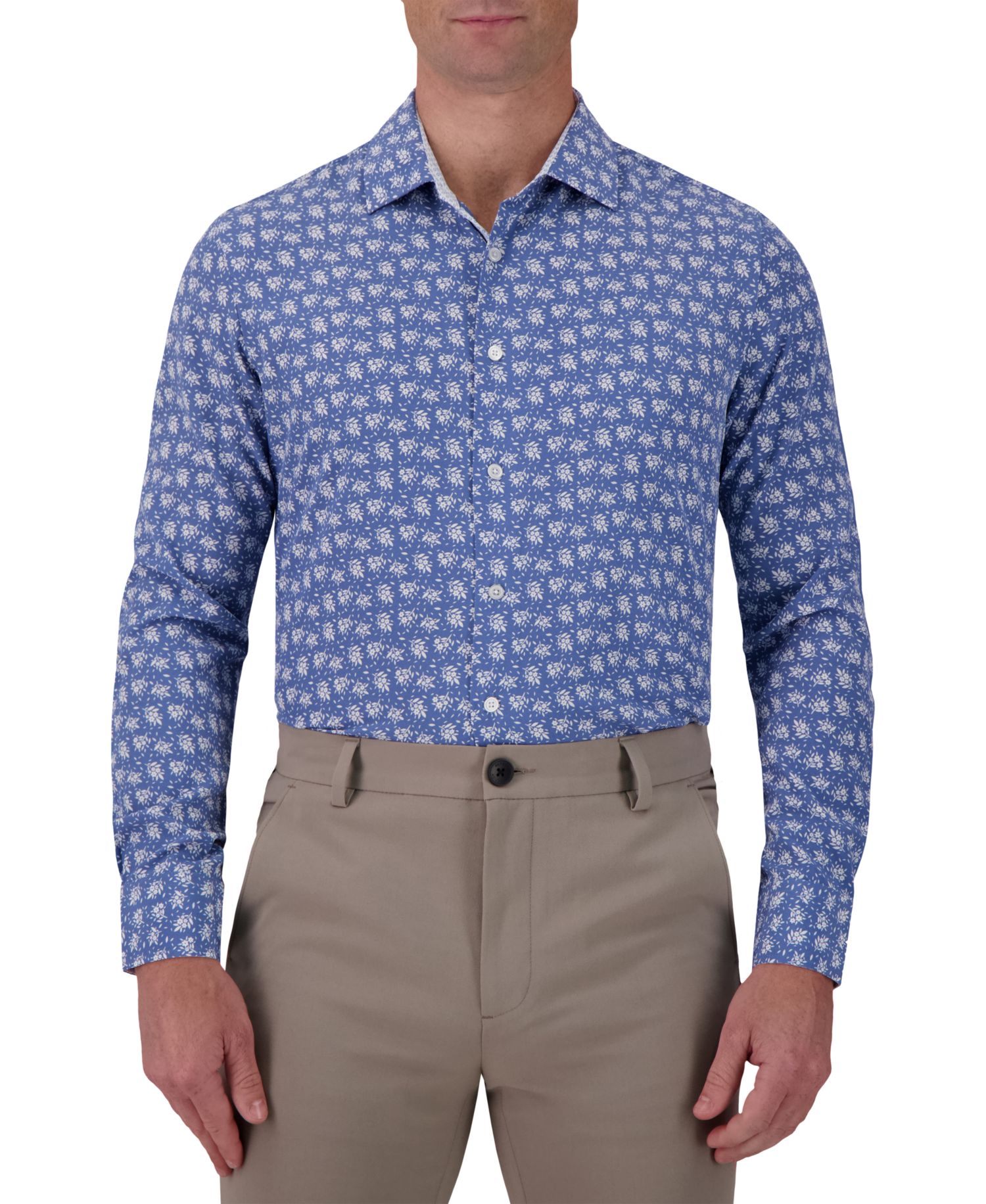 Men's Slim-Fit Floral-Print Shirt
