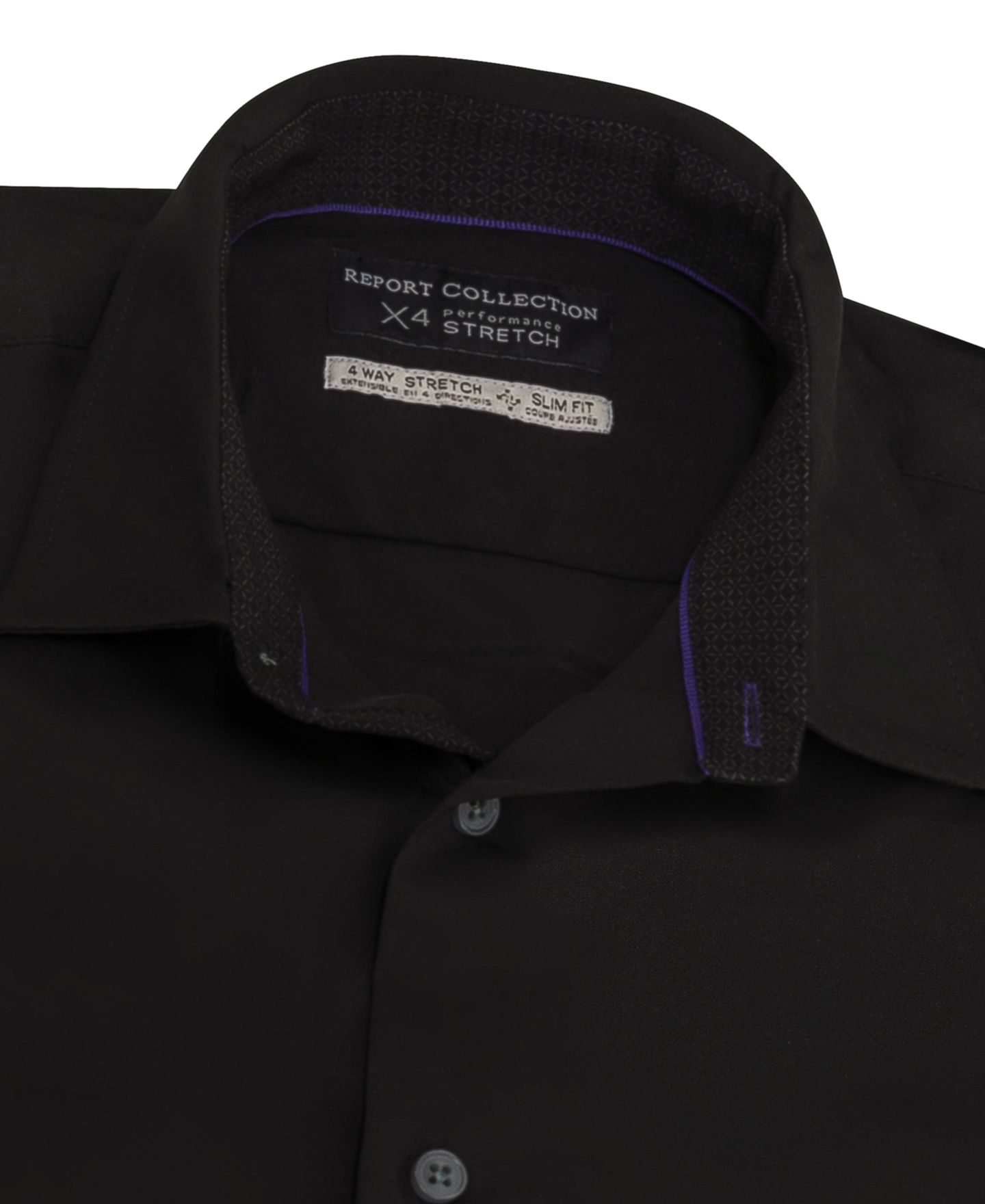 Мужская рубашка Report Collection Slim-Fit Solid Woven, цвет: Чёрный — фото 4