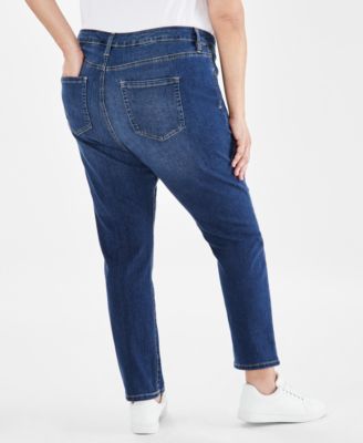 Plus Size High-Rise Straight-Leg Jeans, Exclusively at Macy's
