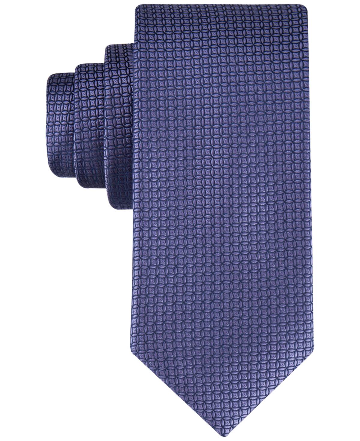 Calvin Klein Men's Solid Geo-print Tie In Purple