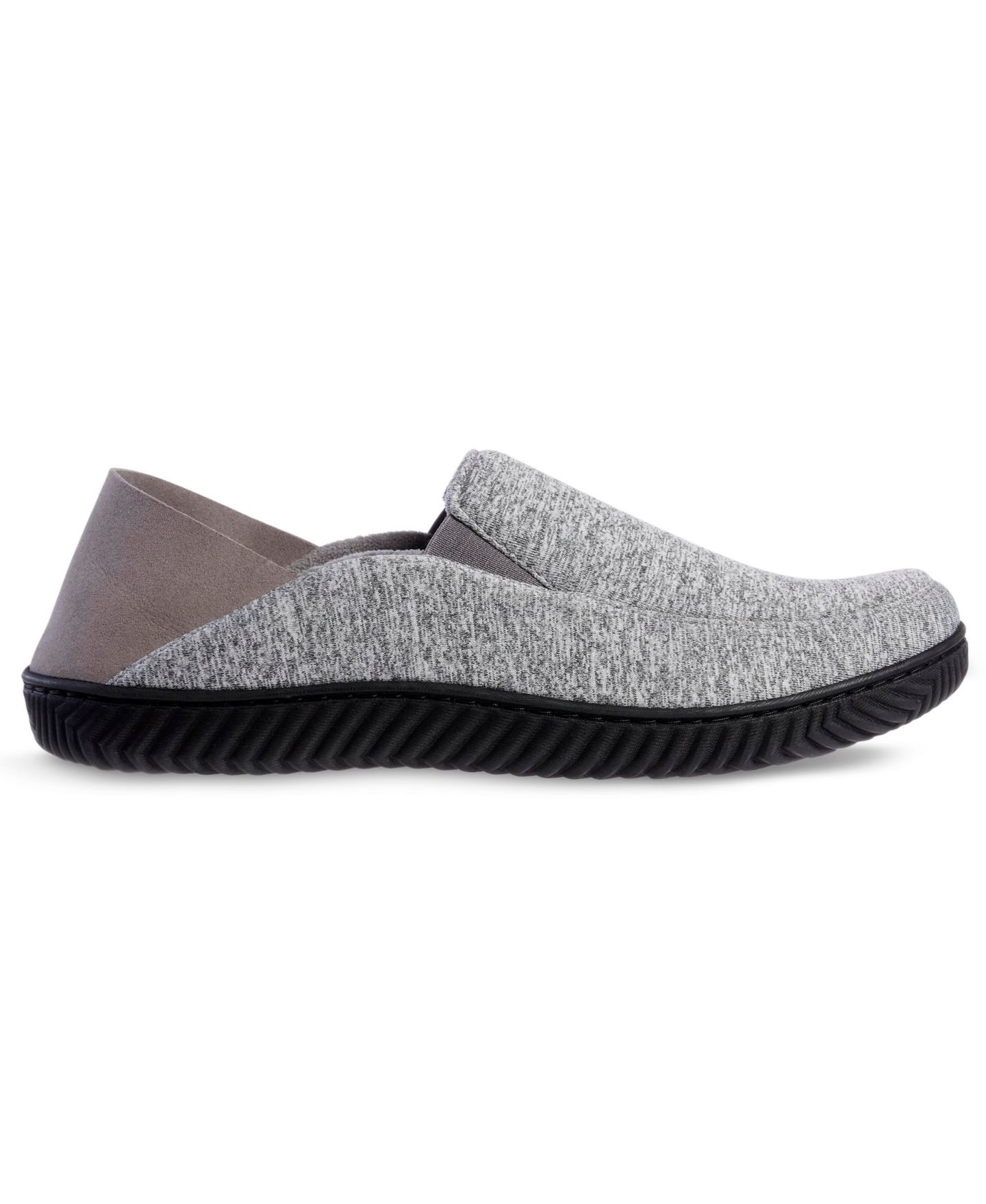 Мужские тапочки Isotoner Sport Knit Miles Closed Back Memory Foam Slipper, цвет: Пепельный — фото 2