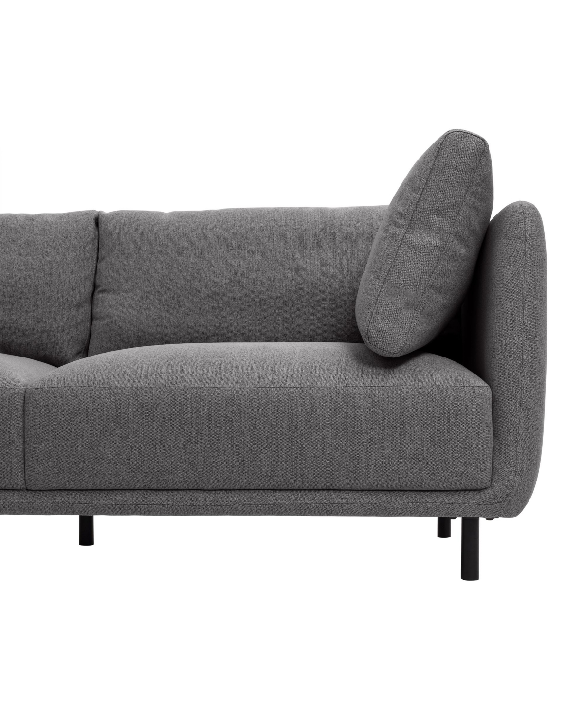 Shop Armen Living Serenity 79" Polyester With Metal Legs Sofa In Gray,black