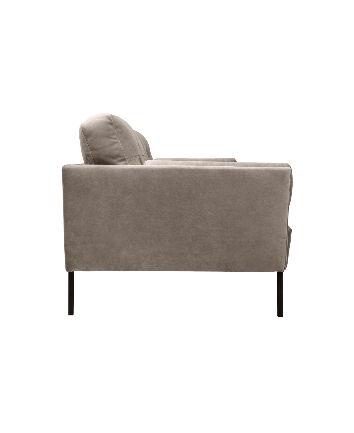 Armen Living Michalina 84" Velvet With Metal Legs Sofa In Fossil Gray,black