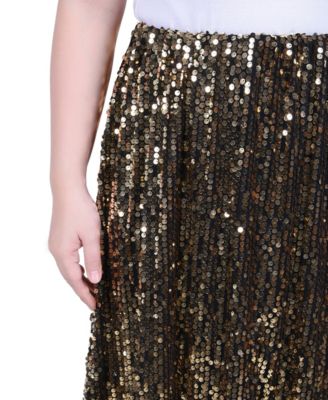 Petite Knee Length Sequined Skirt