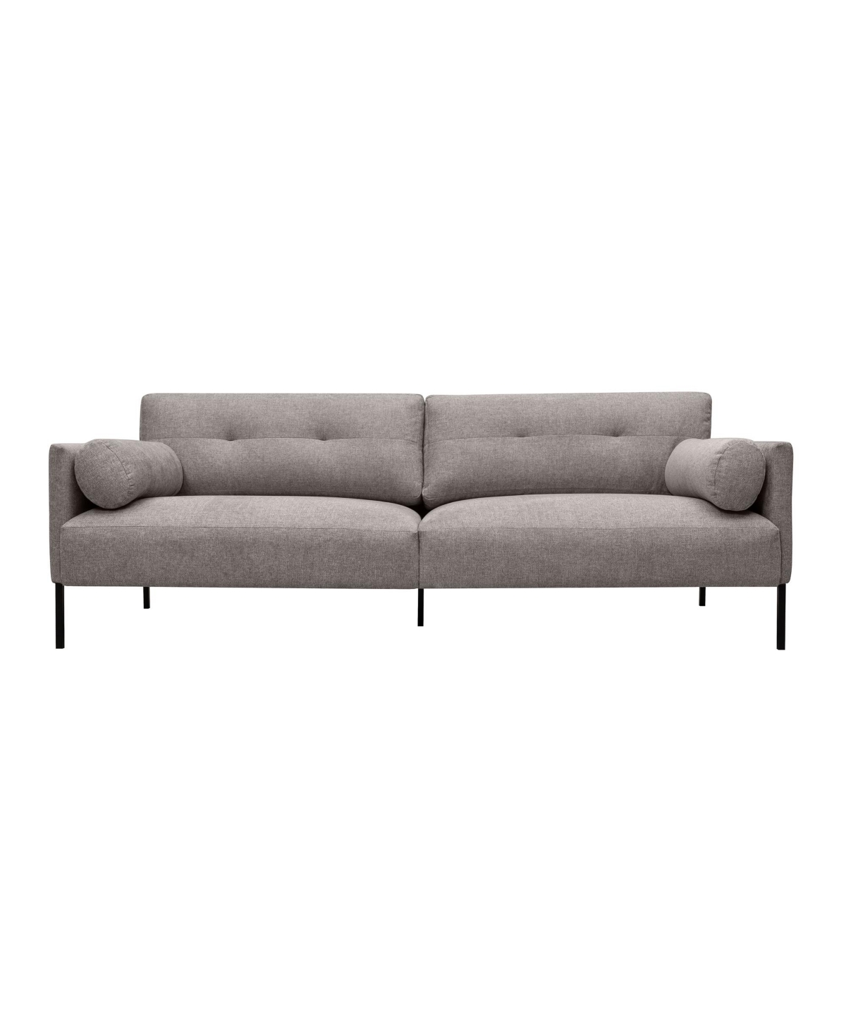 Shop Armen Living Michalina 84" Polyester With Metal Legs Sofa In Gray,black