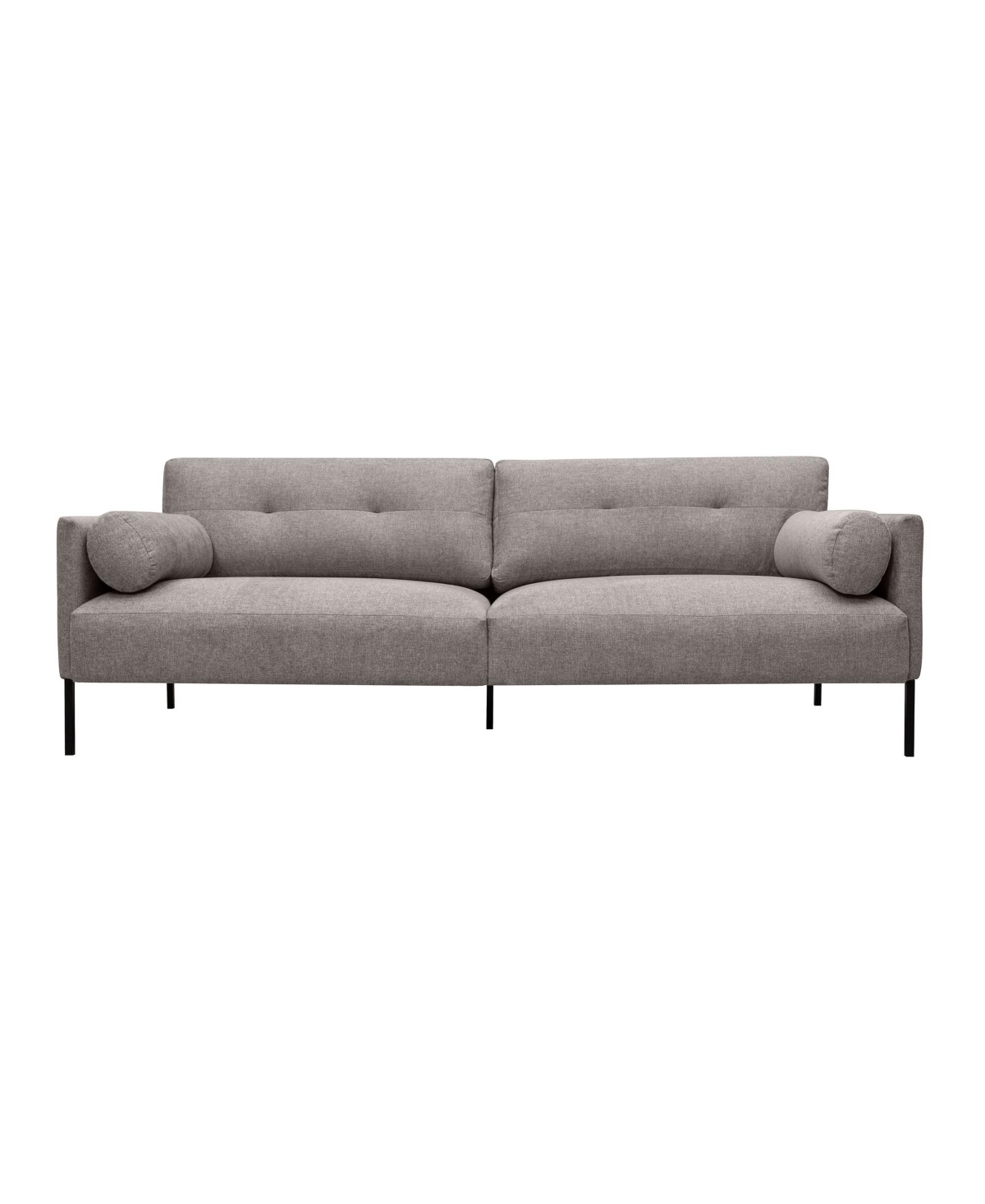 Armen Living Michalina 84" Polyester With Metal Legs Sofa In Gray,black