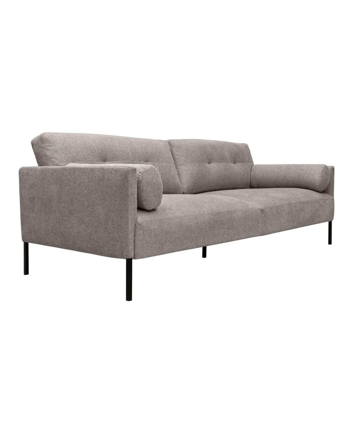 Armen Living Michalina 84" Polyester With Metal Legs Sofa In Gray,black