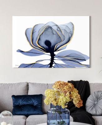 "Golden-Tone Midnight 1" Frameless Free Floating Tempered Glass Panel Graphic Wall Art, 32" x 48" x 0.2"