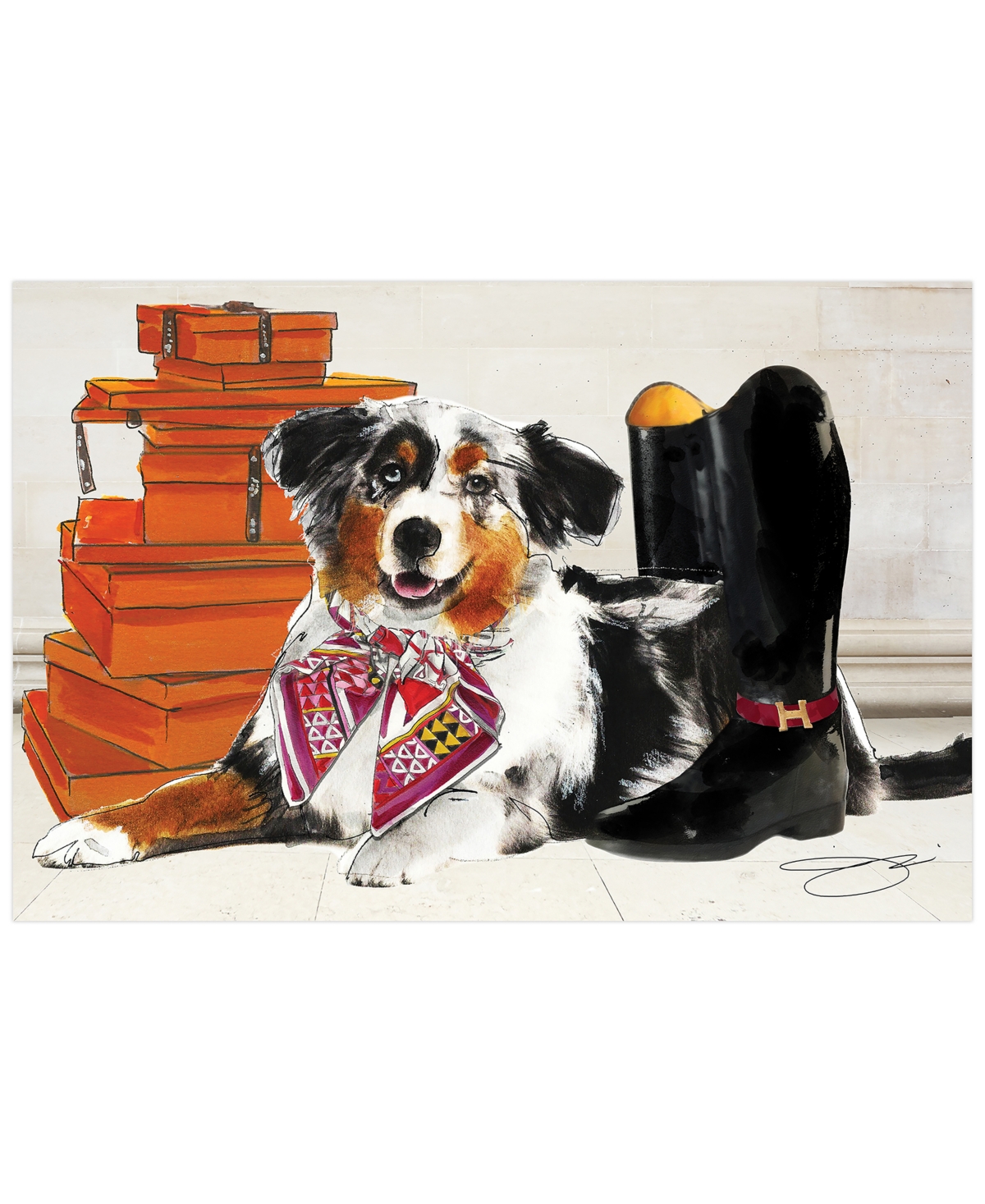 Empire Art Direct "border Collie" Unframed Free Floating Tempered Glass Panel Graphic Dog Wall Art Print 16" X 24", 16 In Multi-color