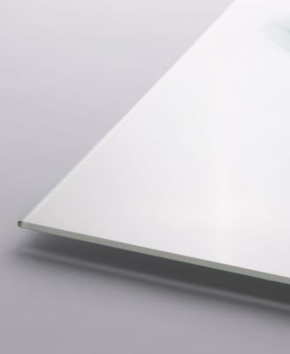 "Blue Tulips" Frameless Free Floating Tempered Glass Panel Graphic Wall Art, 48" x 24" x 0.2"