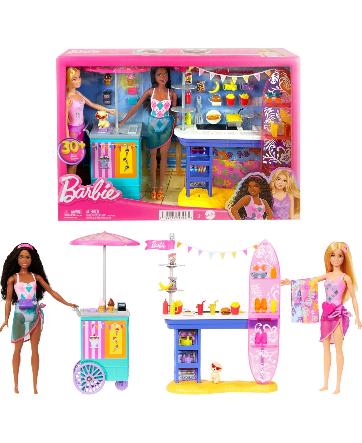 Barbie Kids' Beach Boardwalk Playset In Multi-color