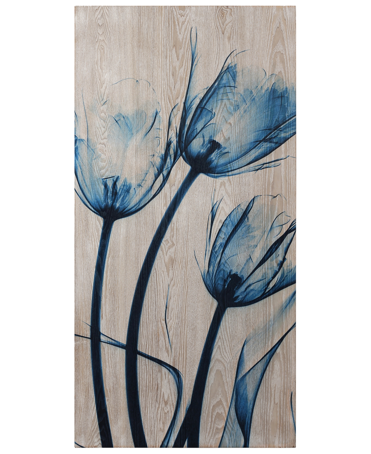 Empire Art Direct "tulips Is Blue" Fine Radiographic Photography Giclee Printed Directly On Hand Finished Ash Wood Wal