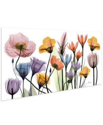 "Flowerscape Portrait" Frameless Free Floating Tempered Glass Panel Graphic Wall Art, 24" x 48" x 0.2"