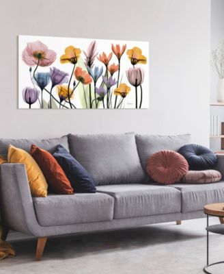 "Flowerscape Portrait" Frameless Free Floating Tempered Glass Panel Graphic Wall Art, 24" x 48" x 0.2"