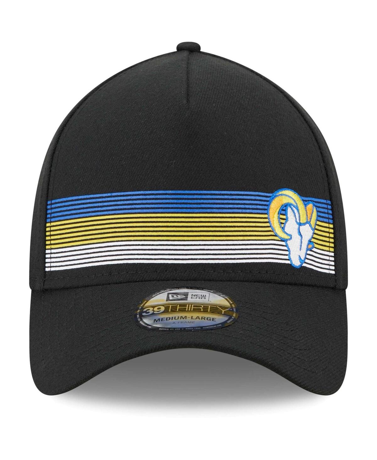 Men's New EraLos Angeles Rams Flawless Stripe 39THIRTY Flex Hat - Black