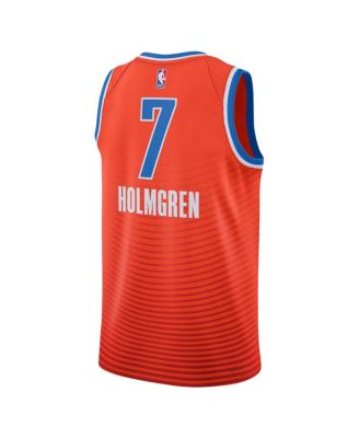 Men's and Women's Chet Holmgren Orange Oklahoma City Thunder Swingman Jersey - Statement Edition