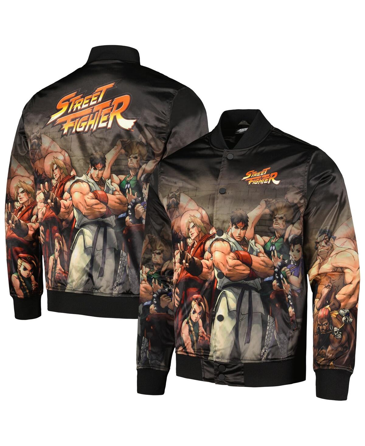 Freeze Max Men's  Black Street Fighter Graphic Full-snap Jacket