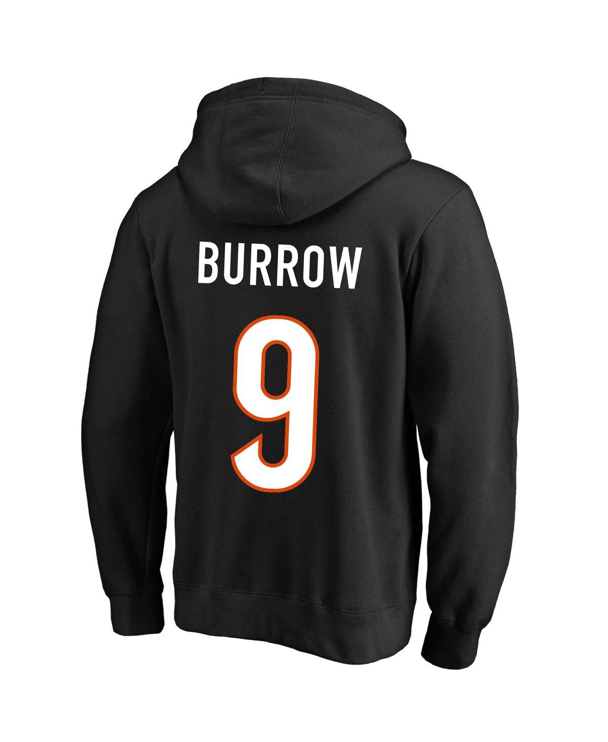 Fanatics Men's Joe Burrow Black Cincinnati Bengals Big And Tall Fleece Name And Number Pullover Hoodie In Black