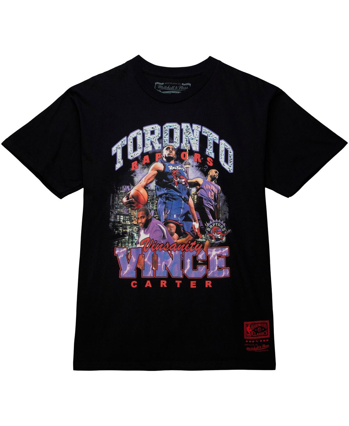 Mitchell & Ness Men's  Vince Carter Black Toronto Raptors Hardwood Classics Bling Concert Player T-sh In Black