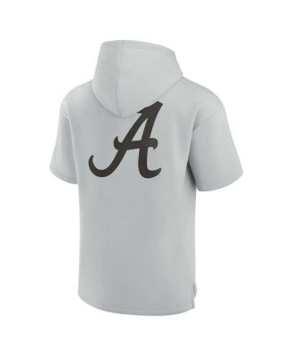 Men's and Women's Gray Alabama Crimson Tide Super Soft Fleece Short Sleeve Pullover Hoodie