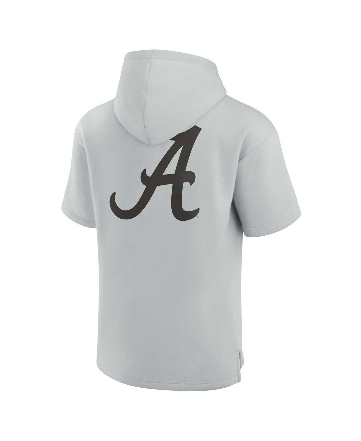 Fanatics Signature Men's And Women's  Gray Alabama Crimson Tide Super Soft Fleece Short Sleeve Pullov In Gray