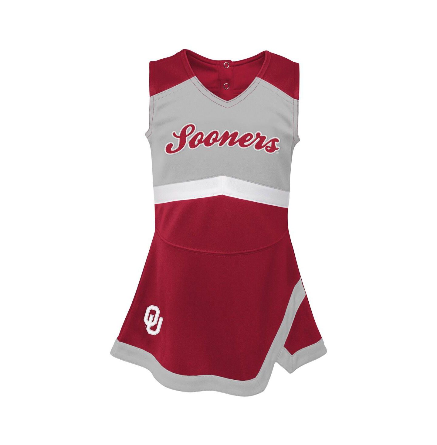 Платья Outerstuff Crimson, Gray Oklahoma Sooners Cheer Captain Jumper Dress для девочек — фото 2