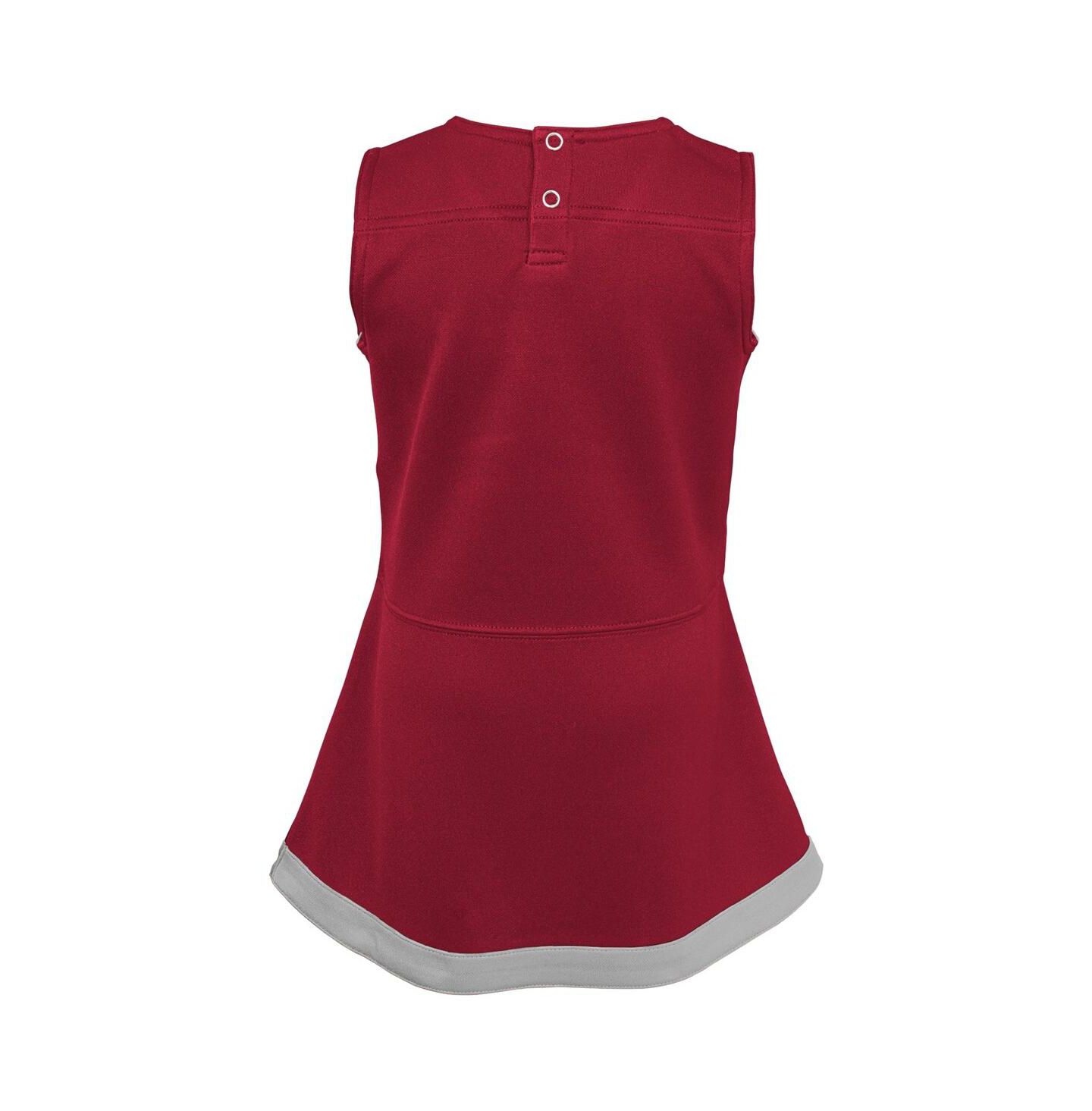 Outerstuff Girls Toddler Crimson, Gray Alabama Crimson Tide Two-Piece Cheer Captain Jumper Dress and Bloomers Set — фото 3