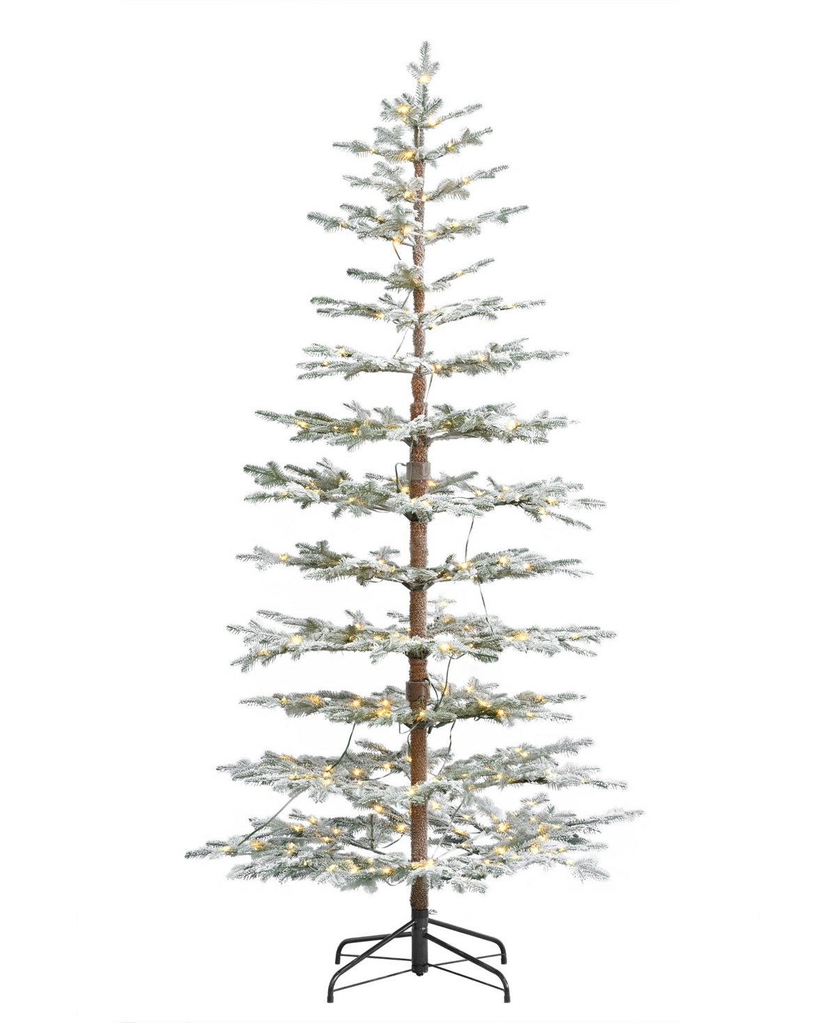 Seasonal Sierra Pine 7.5' Pe Lightly Flocked Tree, 1180 Tips, 300 Warm Leds, Remote, Storage Bag, Ez-connect In White