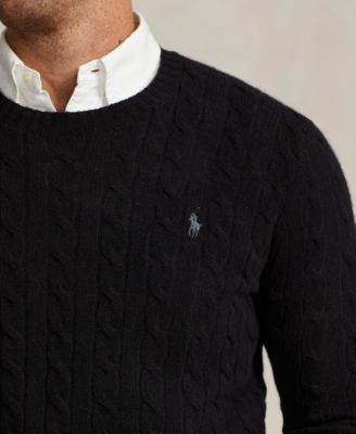 Men's Big & Tall Cable-Knit Wool-Cashmere Sweater