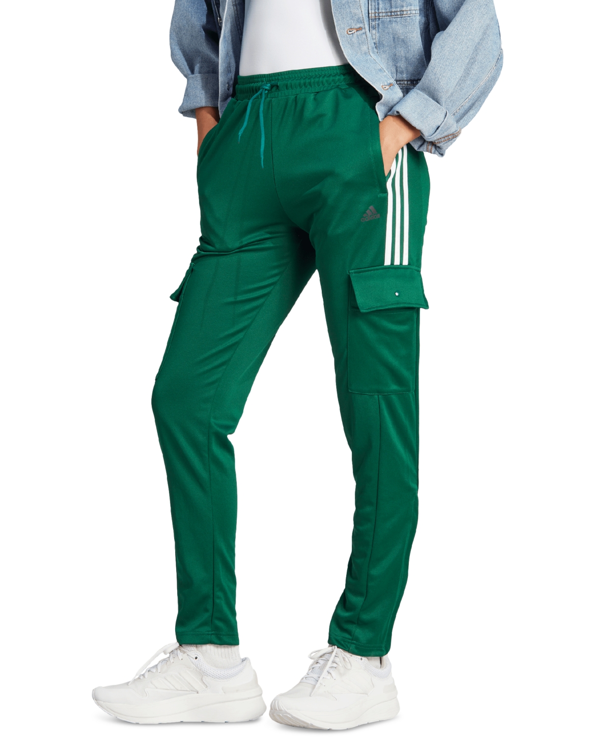 Adidas Originals Women's Tiro Snap-closure Cargo Pants In Collegiate Green,white