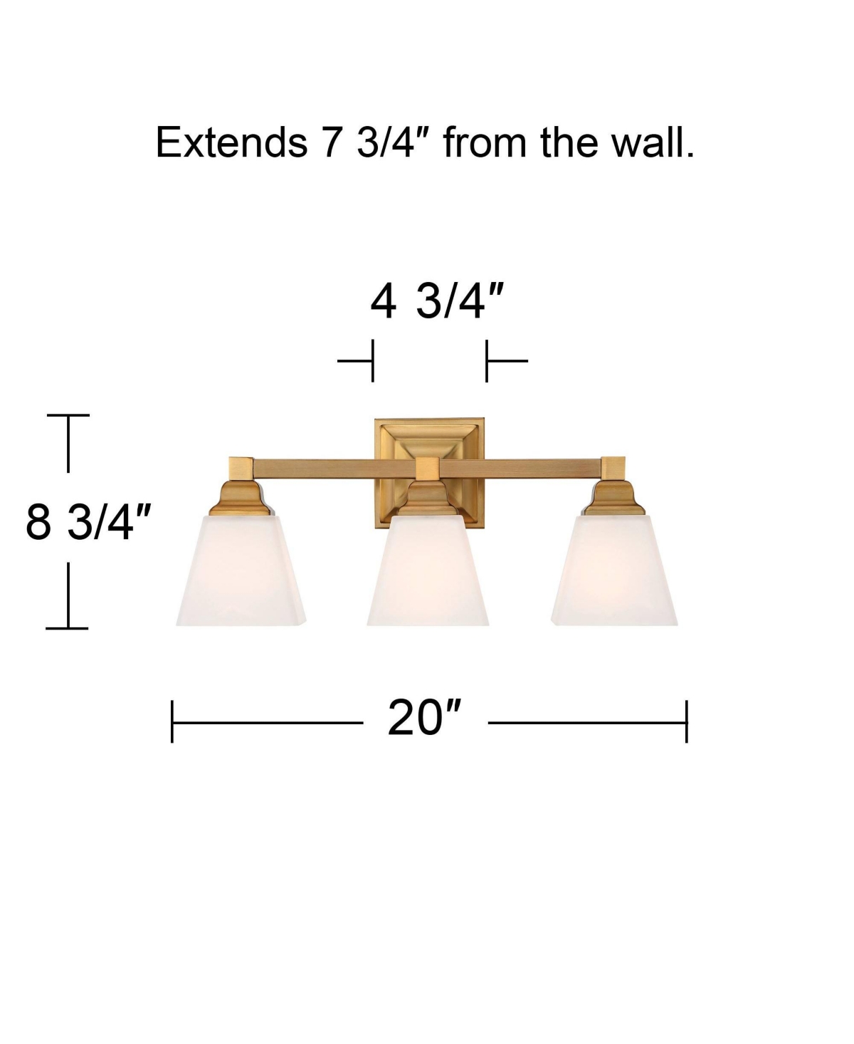 Mencino-Opal Modern Wall Mount Light Warm BrassMetal Hardwired Wide 3-Light Vanity Fixture Etched White Glass Shades for Bathroom Over Mirro