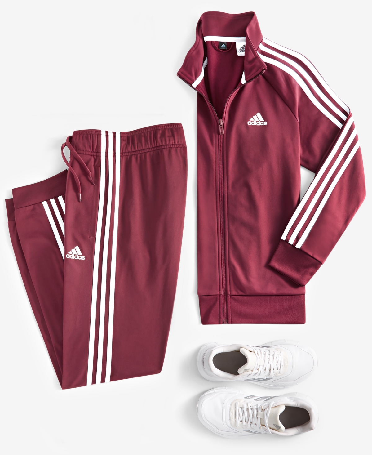 Shop Adidas Originals Women's 3-stripe Tricot Track Jacket, Xs-4x In Shadow Red,white