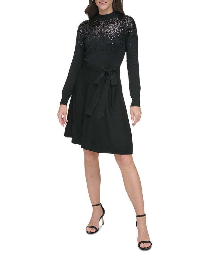 Vince camuto black lace dress online