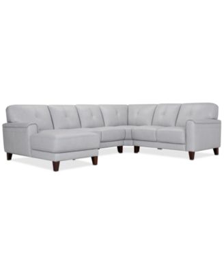 Furniture - Ashlinn 120" 4-Pc. Pastel Leather Sectional