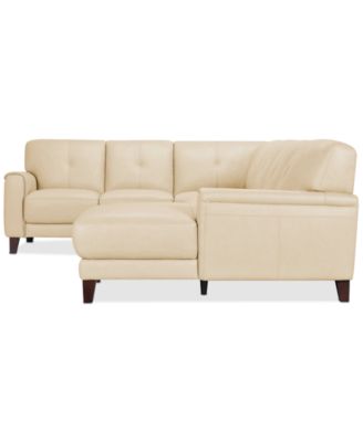 CLOSEOUT! Ashlinn 120" 4-Pc. Pastel Leather Sectional, Created for Macy's