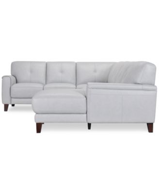 CLOSEOUT! Ashlinn 120" 4-Pc. Pastel Leather Sectional, Created for Macy's