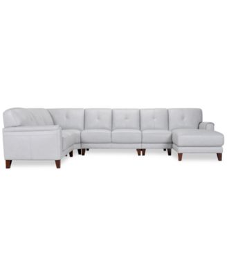 CLOSEOUT! Ashlinn 144" 5-Pc. Pastel Leather Sectional, Created for Macy's
